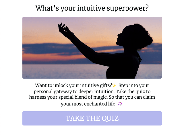 "What’s your intuitive superpower?" quiz template cover page