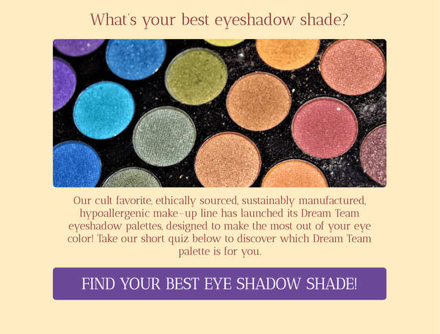 "What’s your best eyeshadow shade?" quiz template cover page