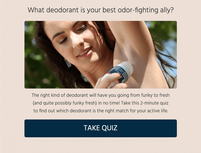 "What deodorant is your best odor-fighting ally?" quiz template cover page