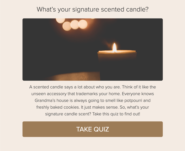 "What’s your signature scented candle?" quiz template cover page
