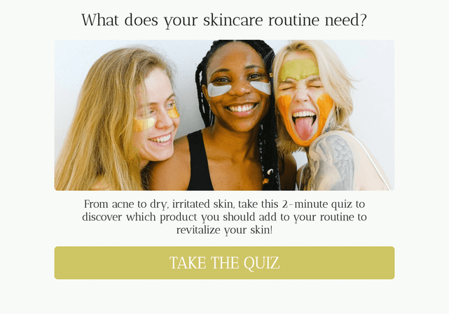 "What does your skincare routine need?" quiz template cover page
