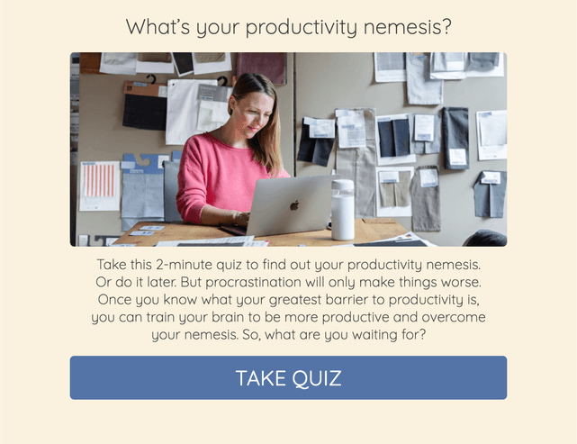 "What’s your productivity nemesis?" quiz template cover page
