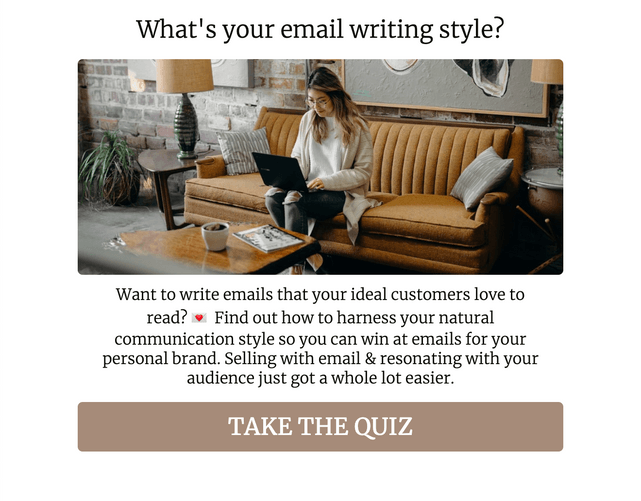 "What's your email writing style?" quiz template cover page