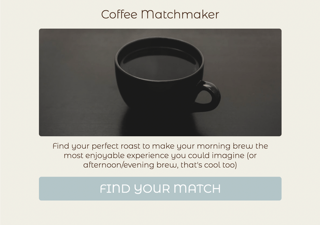"Coffee Matchmaker" quiz template cover page