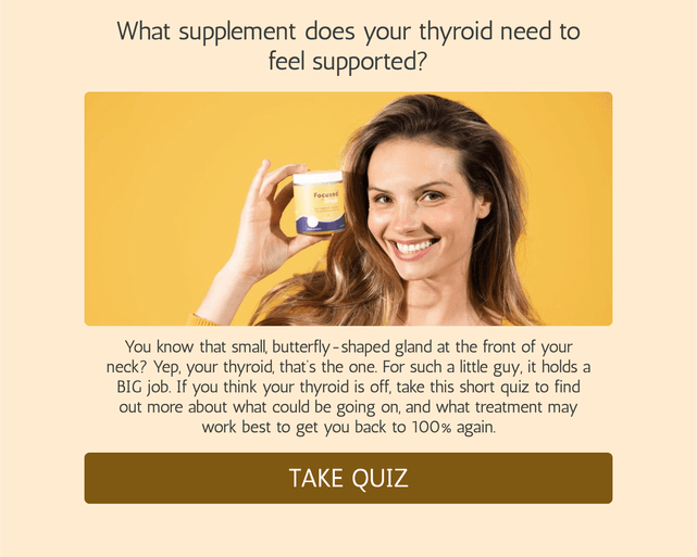 "What supplement does your thyroid need to feel supported?" quiz template cover page