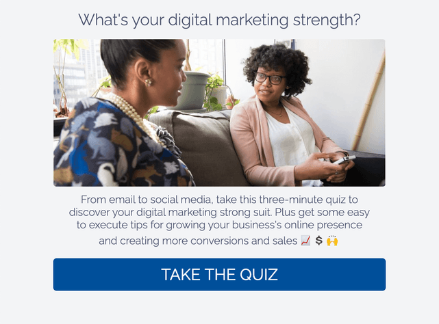 "What's your digital marketing strength?" quiz template cover page