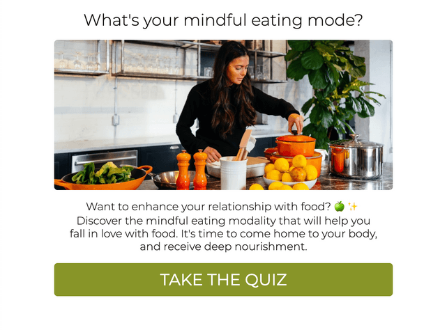 "What's your mindful eating mode?" quiz template cover page
