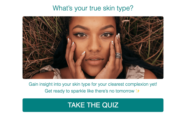 "What’s your true skin type?" quiz template cover page