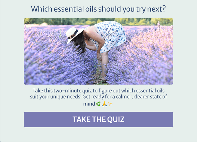 "Which essential oils should you try next?" quiz template cover page
