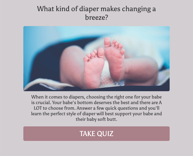 "What kind of diaper makes changing a breeze?" quiz template cover page