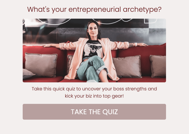 "What's your entrepreneurial archetype?" quiz template cover page