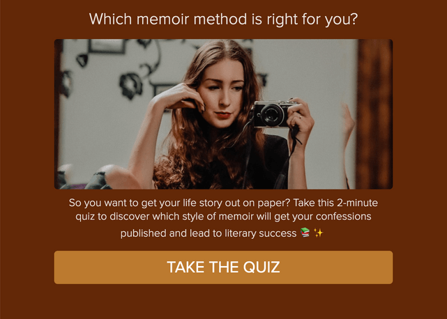 "Which memoir method is right for you?" quiz template cover page