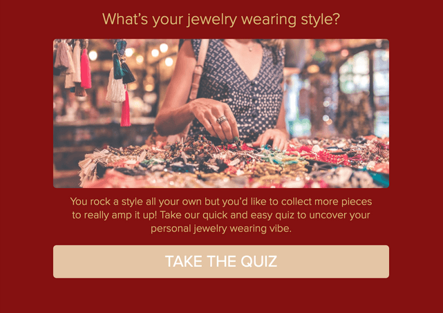 "What’s your jewelry wearing style?" quiz template cover page