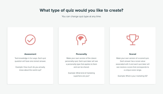 What type of quiz do you want to create?