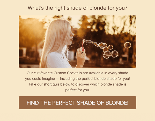 "What’s the right shade of blonde for you?" quiz template cover page