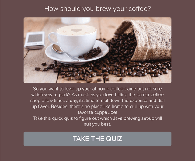 "How should you brew your coffee?" quiz template cover page