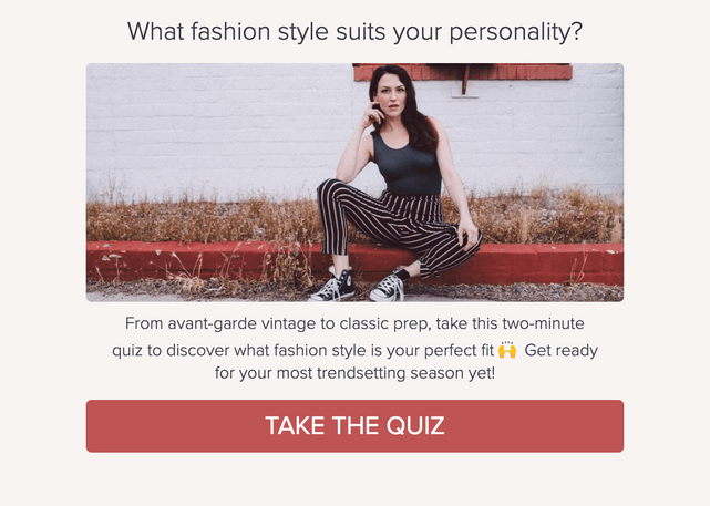 "What fashion style suits your personality?" quiz template cover page