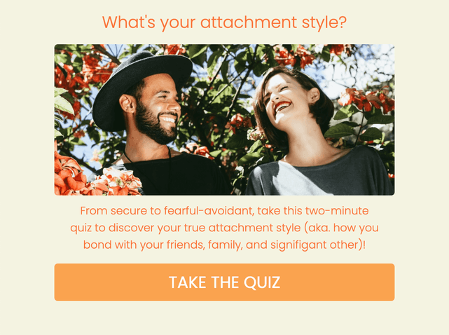 "What's your attachment style?" quiz template cover page