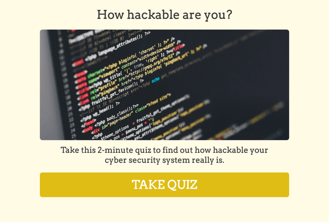"How hackable are you?" quiz template cover page