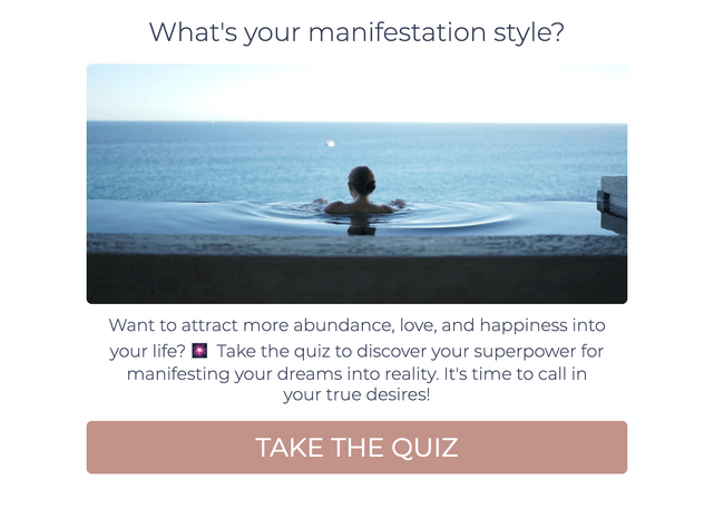 "What's your manifestation style?" quiz template cover page
