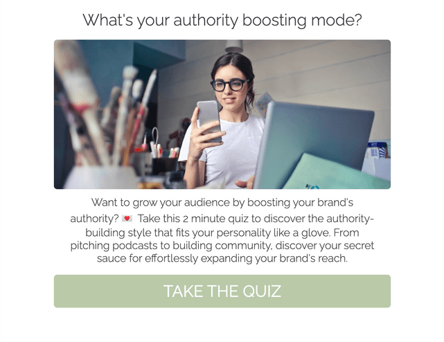 "What's your authority boosting mode?" quiz template cover page
