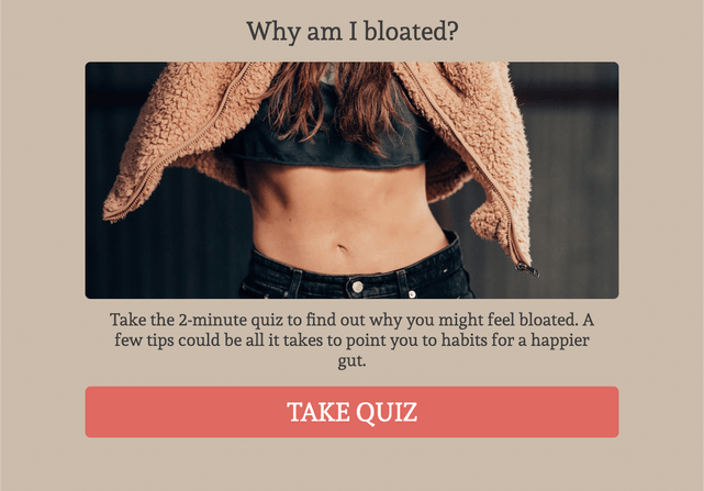 "Why am I bloated?" quiz template cover page